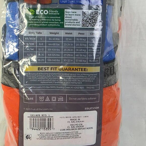 Fruit of the Loom Boys 12+2 Bonus Boxer Briefs L 14-16 - Picture 6 of 6